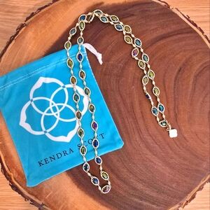 *Vintage Rare* Kendra Scott Gale Station Necklace Black Iridescent Gold